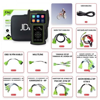 JDiag M100 PRO – Motosiklet Arıza Tespit Cihazı – 23 Kablo Full Versiyon