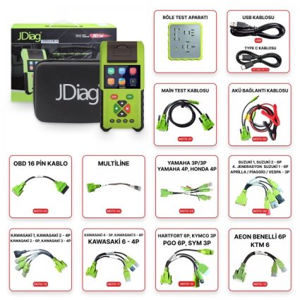 JDiag M200 Motosiklet Arıza Tespit Cihazı – 25 Kablolu / Soketli Full Versiyon